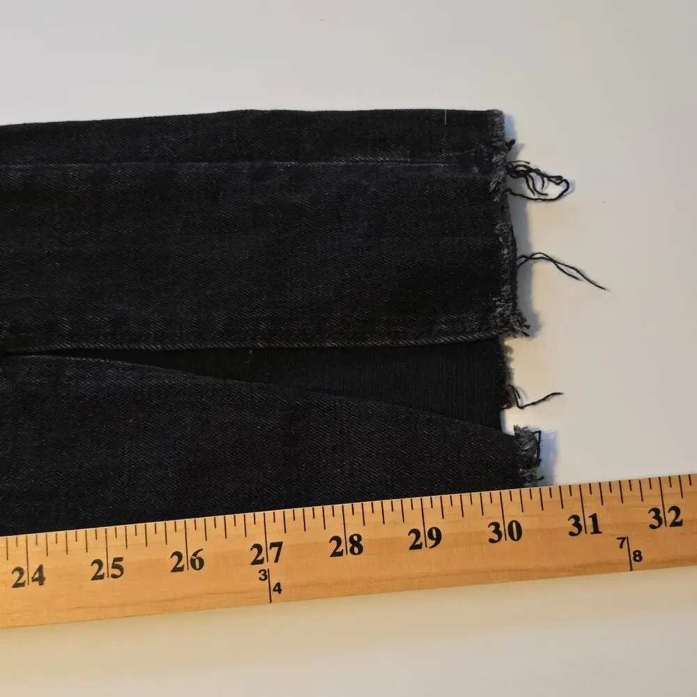 Abercrombie & Fitch Curve Love Jeans Womens 2R Black Skinny High Rise Split Hem